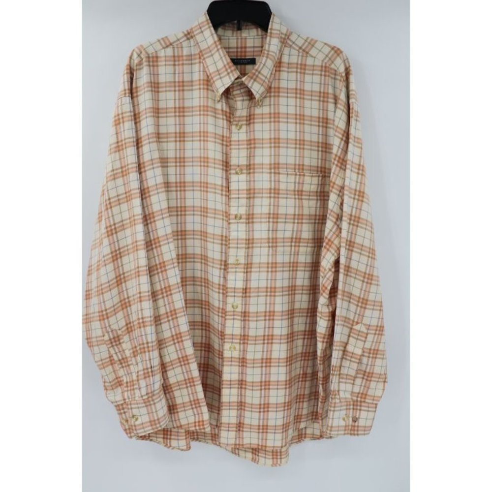 Vintage Burberry London mens XXL long sleeve button down shirt check plaid - Picture 1 of 13